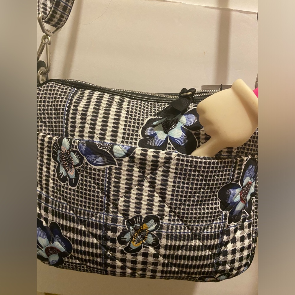 Vera Bradley Black and White Checkered Crossbody Bag - Picture 13 of 15